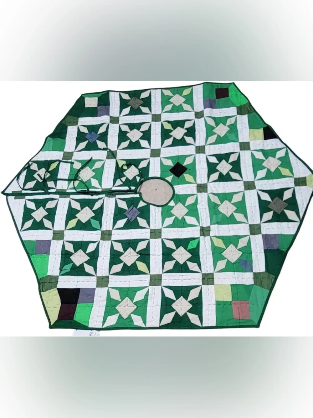 Thompson Street Studio Green Star Patchwork Tree Skirt
